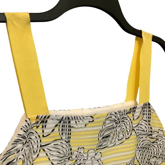 Crown & Ivy Ribbon Tank Top Yellow Leaf Montauk Weekend Small - Picture 2 of 7